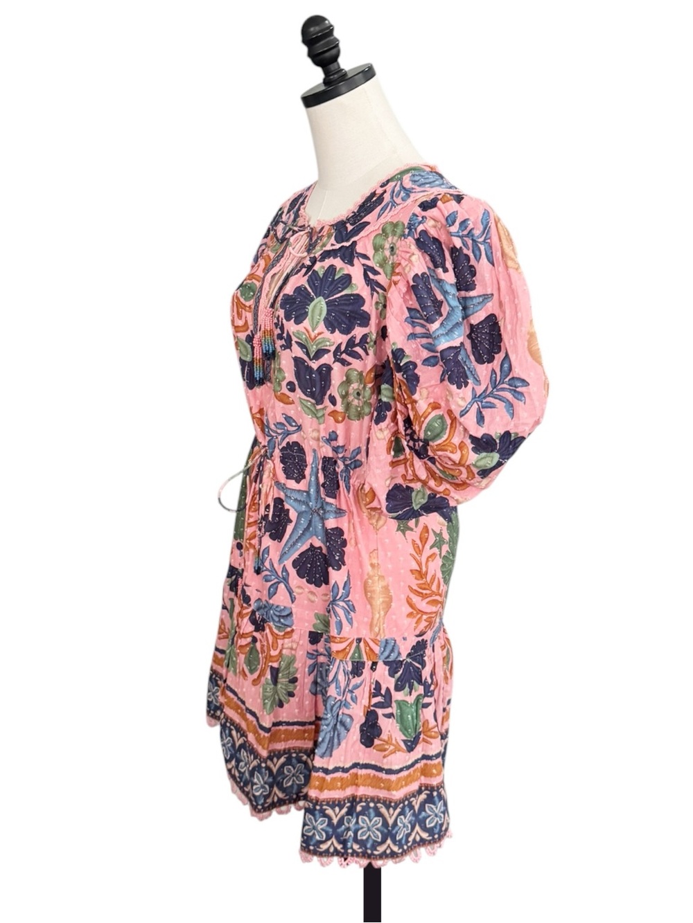 Farm Rio Seashell Tapestry Mini Dress | SMALL - Picture 5 of 12
